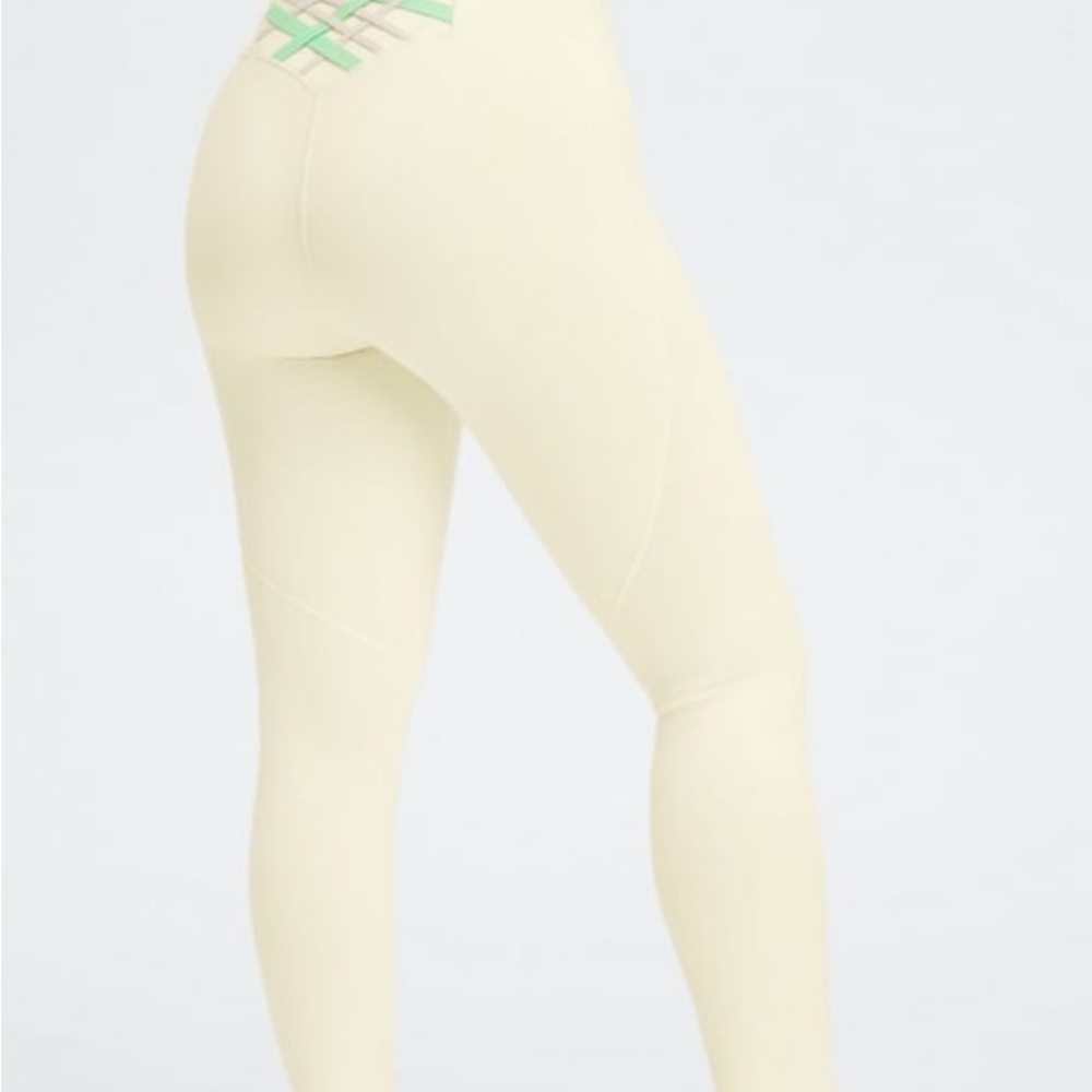 Fabletics Cream PowerHold Leggings